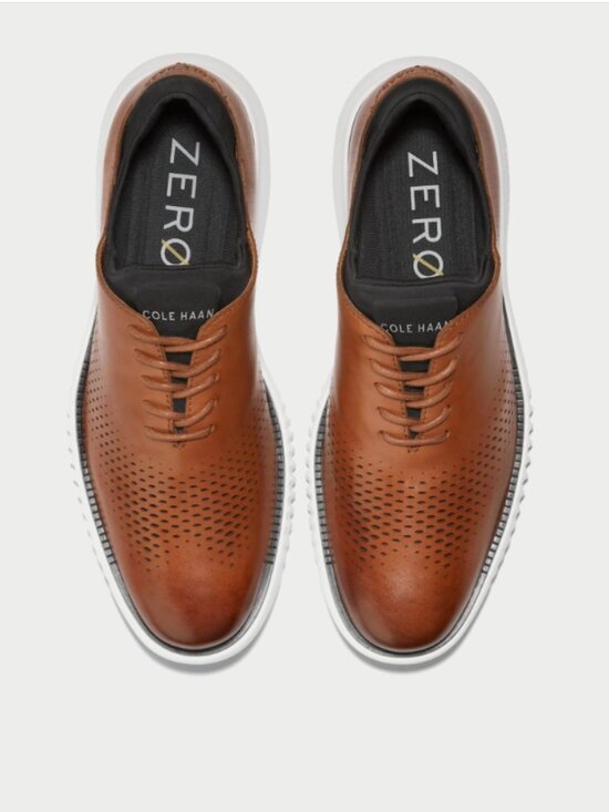 Cole Haan Men\'s 2.ZERØGRAND Laser Wingtip Tan Perforated Leather Lace-Up Oxfords main image 9